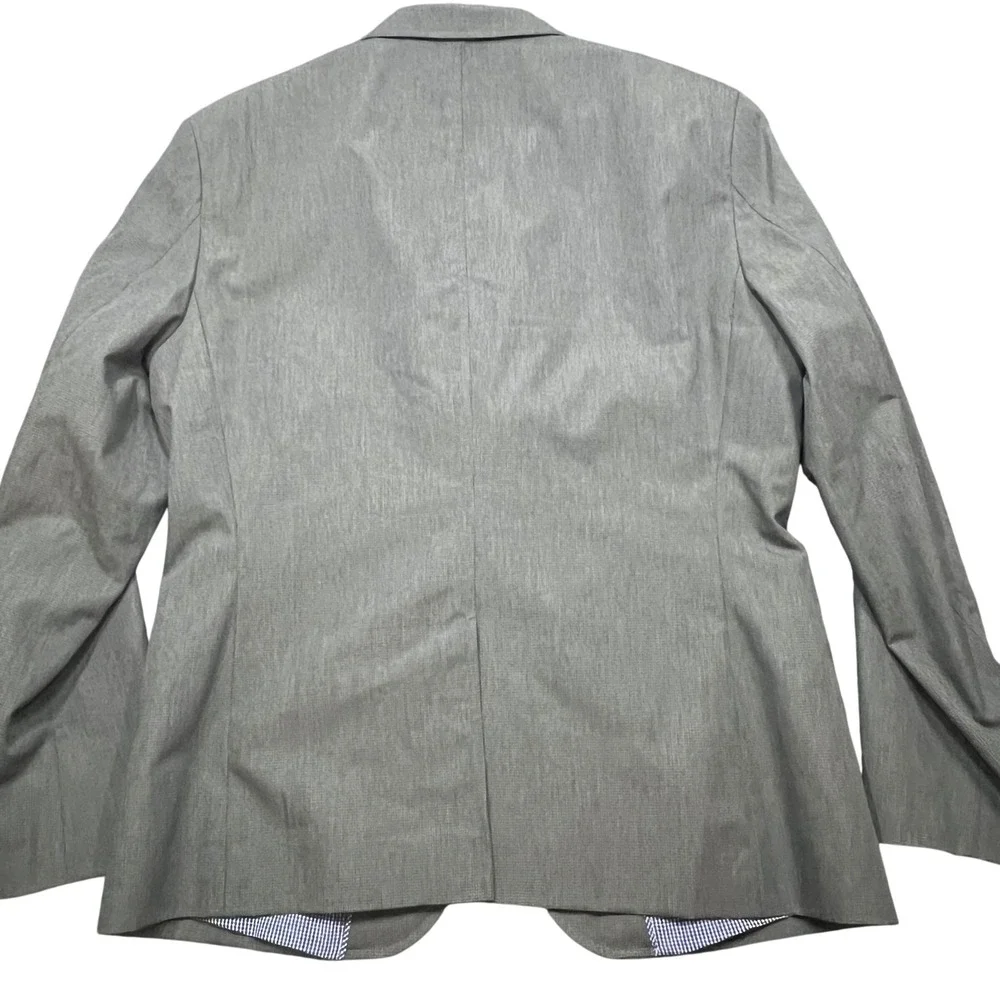 Banana Republic Mens 40S Grey No Iron Tailored Fit Blazer Sport Coat Micro Check